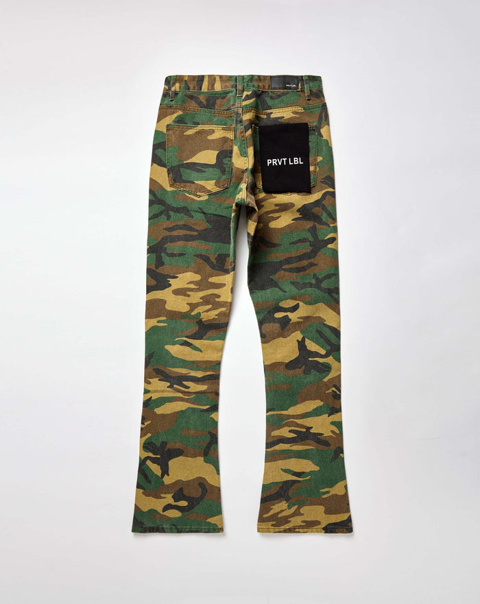 PRVT LBL Stacked Camo Studded Pant. Underground Apparel. Rule of Next Streetwear.