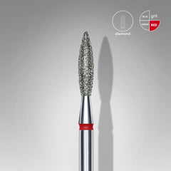 Staleks Diamond Nail Drill Bit Flame Red EXPERT Head Diameter 2.3 Mm / Working Part 10 mm