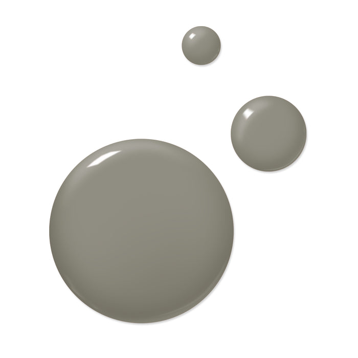 Three blobs of varying sizes in the shade "Star Moss" by LONDONTOWN, reminiscent of an olive-toned nail polish, are displayed on a white background.