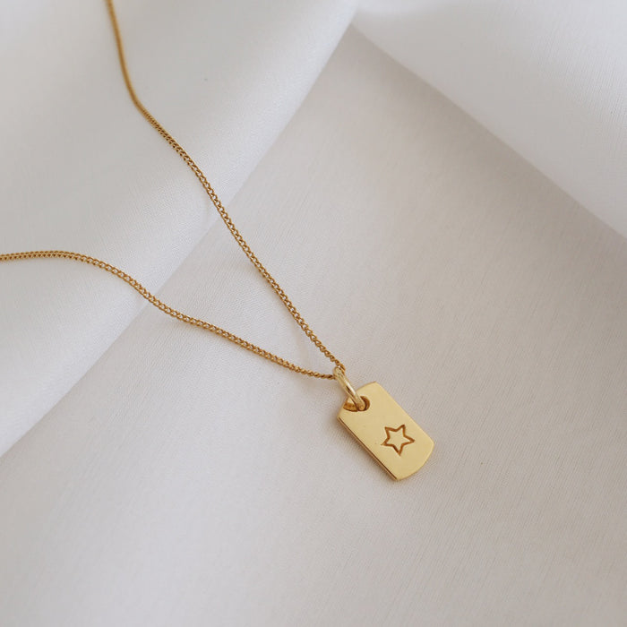 Starry Nights - Rectangle Charm - Gold