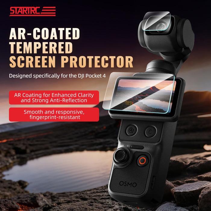 STARTRC Pocket 4 / Pocket 3 AR-Coated Tempered Glass Screen & Lens Protector (3 Pack, 6 pcs)