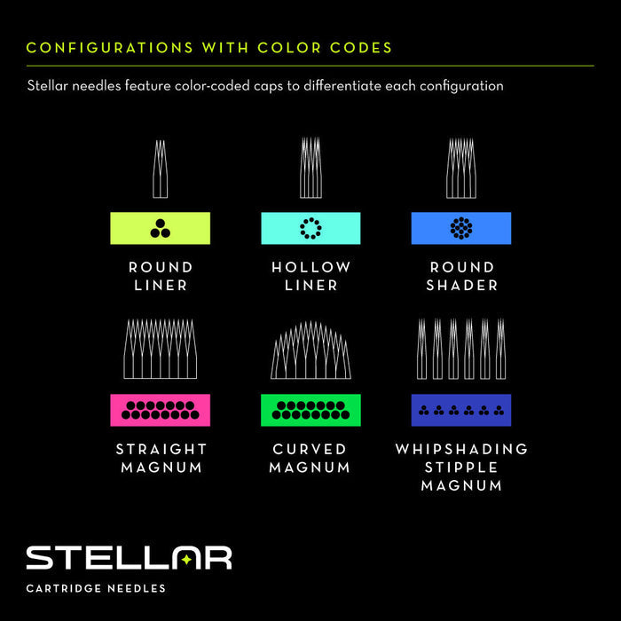 Stellar 2.0 Cartridges - 3 Round Shader Extra Long Taper (Choose your size)