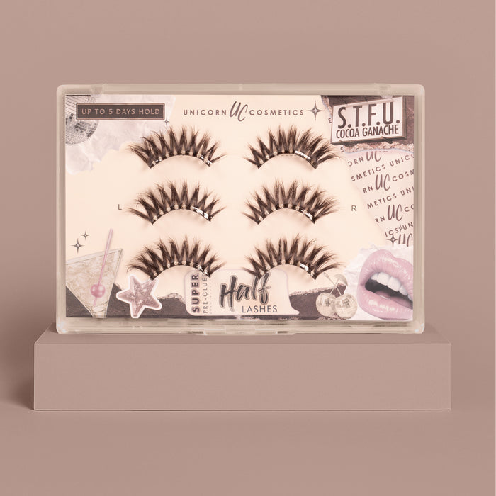 S.T.F.U. Cocoa Ganache Super Pre-Glued Half Strip Lash Starter Kit - Unicorn Cosmetics