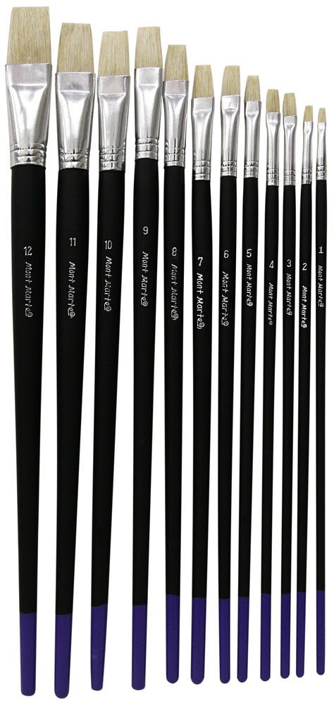 Studio Artist Brushes 12pce Flat 1-12