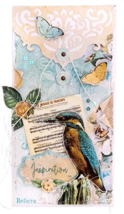 Studio Light - Jenine's Mindful Art Collection - Die Slimline - Envelope Essentials - NR.97. Create your own slimline envelope with this die. It is perfect for adding notes to your cards, scrapbook layouts or journal pages. This die will give you the perfect shape, and scored edges for folding so you get the perfect envelope shape every time.  Size: 4.7 x 8.9 inches. Available at Embellish Away located in Bowmanville Ontario Canada. design by brand ambassador.