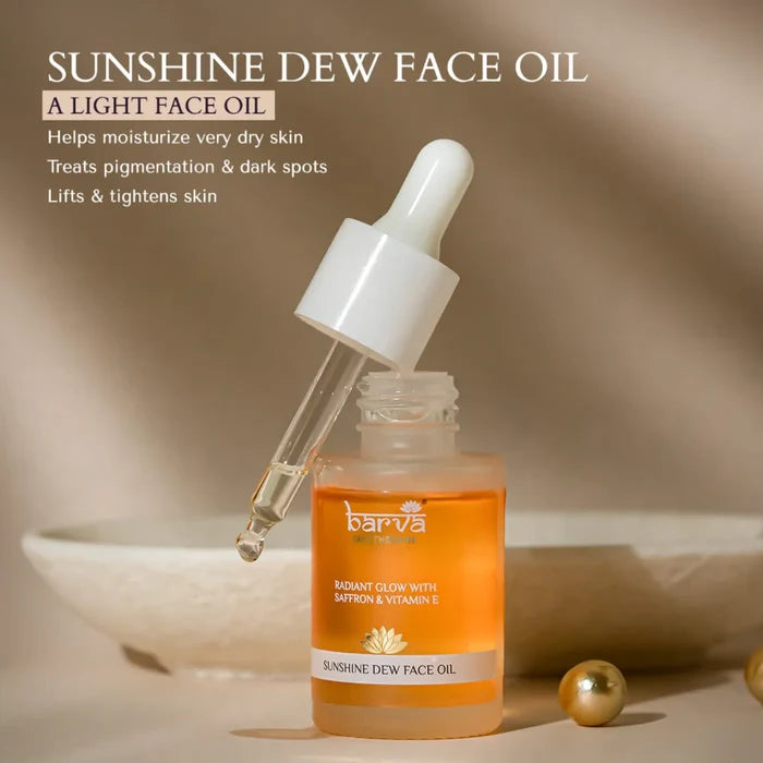 Sunshine Dew Face Oil - 30ml | saffron vitamin E turmeric liquorice & ghee blend - MAIN