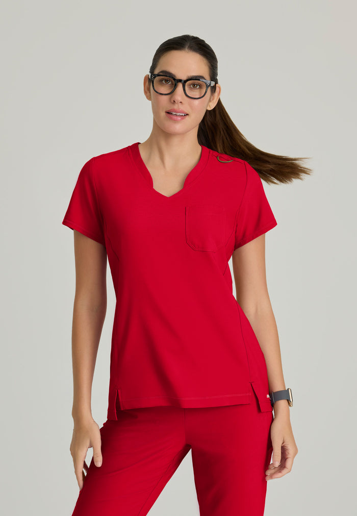 Sway Tuck-In Top - True Red - Grey's Anatomy Scrubs