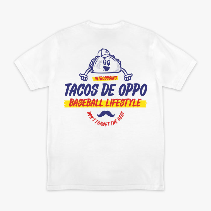White Taco graphic tee — back view