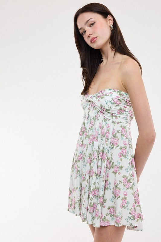 The Camilla Dress – Floral Strapless Mini