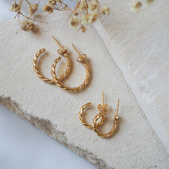 The Hudson Twisted Hoops  - Gold