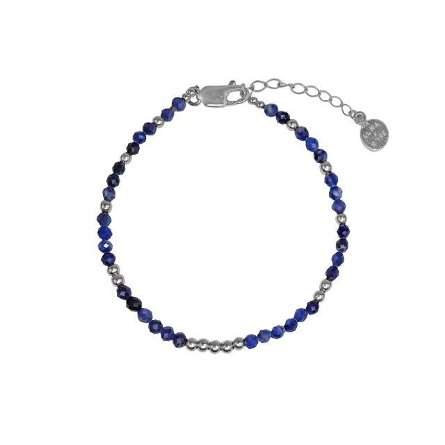 The Indigo Tide Bracelet silver face design in white background
