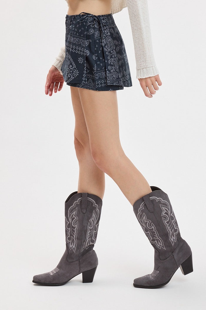 The Lucia Bandana Wrap Skort – Navy