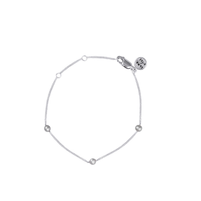 Sterling Silver recycled Sustainable CHAIN & PEARL BRACELET