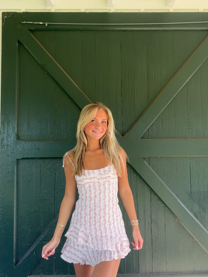 The Summer Party Romper Dress- Pink Rose