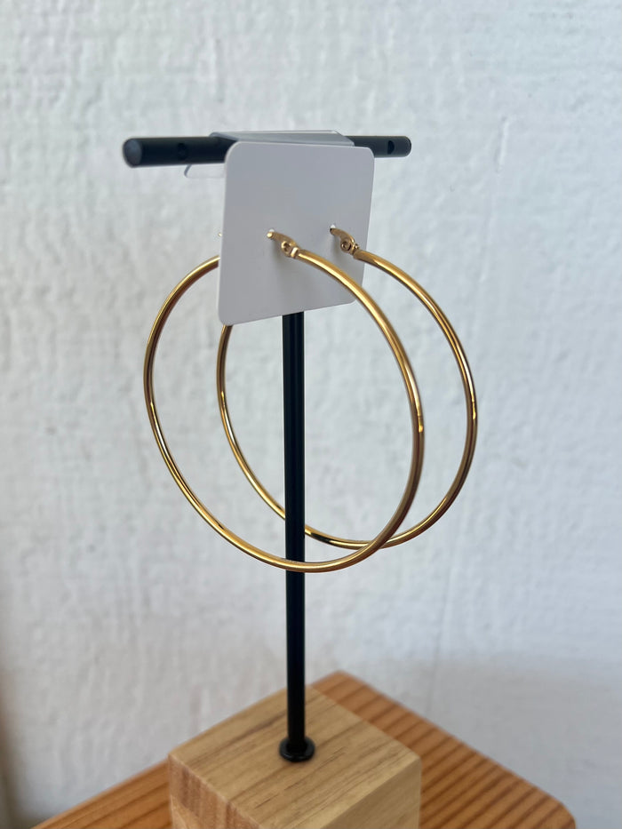 The Valentina Thin Large Waterproof Hoops -2.5"