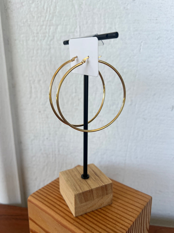 The Valentina Thin Large Waterproof Hoops -2.5"