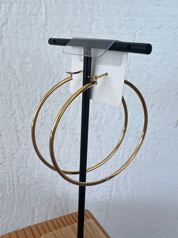 The Valentina Thin Large Waterproof Hoops -2.5"