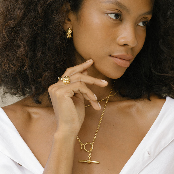 Tina Turner Plaited Earrings - Gold Sustainable Jewellery