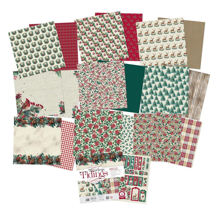 Tonic Studios - Art Pad 12"x12" - Timeless Tiding. 18 Sheets of luxury 200gsm cardstock. 2 each of 9 double sided designs, acid and lignin free. Available at Embellish Away located in Bowmanville Ontario Canada.