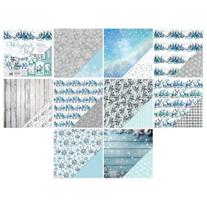 Tonic Studios - Art Pad 12"x12" - Winter's Veil. Introducing the Winter's Veil collection, featuring outstanding products and imagery that beautifully capture the essence of a winter's night. Available at Embellish Away located in Bowmanville Ontario Canada.
