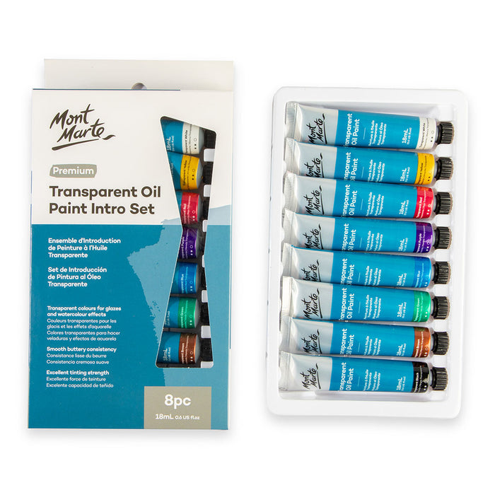 Transparent Oil Paint Intro Set Premium 8pc x 18ml (0.6 US fl.oz)