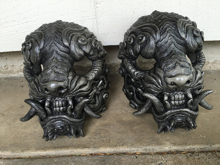 URETHANE SENTINEL MASK- PAINTED AND FINISHED- OLD SILVER