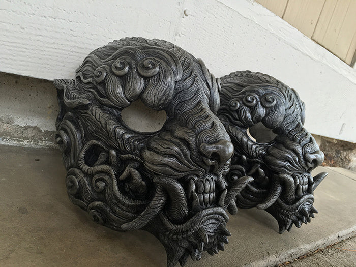 URETHANE SENTINEL MASK- PAINTED AND FINISHED- OLD SILVER
