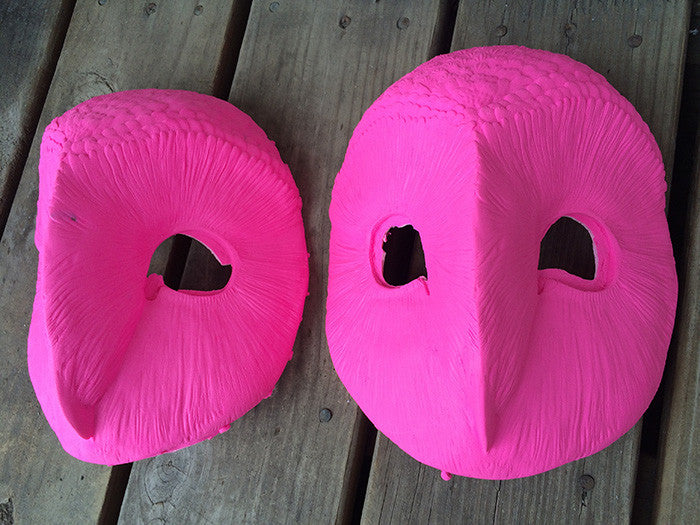 UV REACTIVE PINK OWL MASK