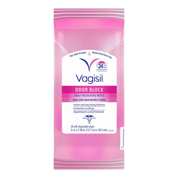 VAGISIL Odor block daily refreshing wipes مناديل منعشة يومية من فاجيسيل