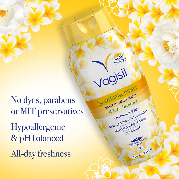 VAGISIL scentsitive scents Daily Intimate Wash White jasmine غسول المناطق الحساسة بالياسمين الابيض من فاجيسيل