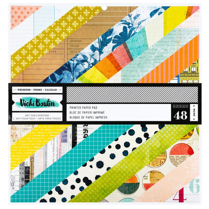 Vicki Boutin - Double-Sided Printed Paper Pad 12"X12" - Mixed Media - 48/Pkg. Immerse yourself in the Vicki Boutin Mixed Media Collection, where creativity knows no bounds. Available at Embellish Away located in Bowmanville Ontario Canada.
