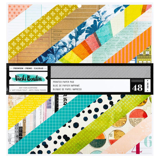 Vicki Boutin - Double-Sided Printed Paper Pad 12"X12" - Mixed Media - 48/Pkg. Immerse yourself in the Vicki Boutin Mixed Media Collection, where creativity knows no bounds. Available at Embellish Away located in Bowmanville Ontario Canada.