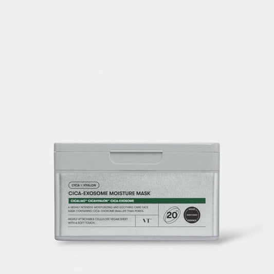 VT Cosmetics Cica - Exosome Moisture Mask (20 Sheets) قناع الترطيب سيكا - إكسوسوم من في تي كوزماتيكس - Princess Cosmetics Qatar