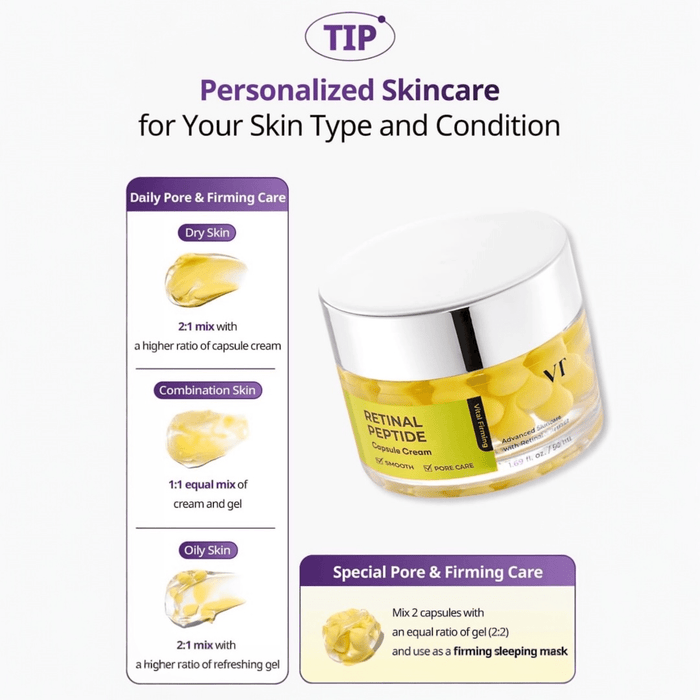 VT Cosmetics Retinal Peptide Capsule Cream 50ml كريم كبسولات الببتيد الشبكي من في تي كوزمتكس - Princess Cosmetics Qatar