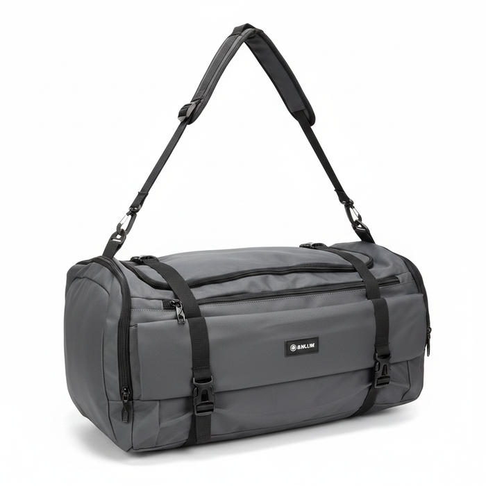 Grey Waterproof Travel Gym Bag – Duffel Front View