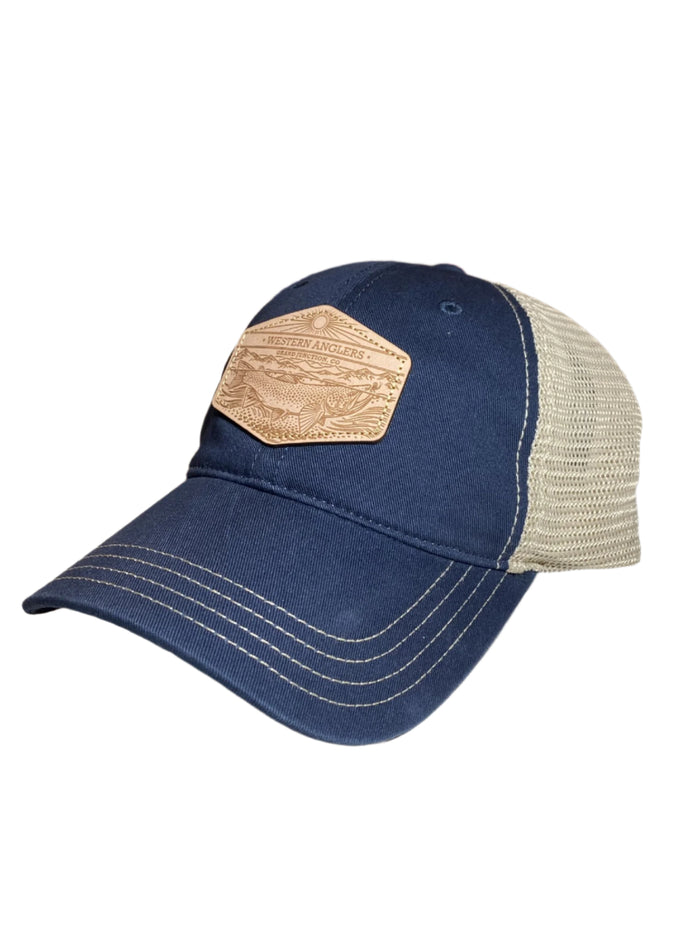 Western Anglers - Richardson Hat - Leather Patch - Navy/Khaki