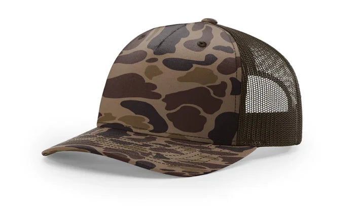 Western Anglers - Richardson Trucker Hat - Leather Patch - Camo