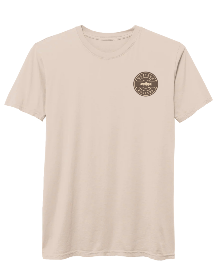 Western Anglers Logo Trout T Shirt - Plaster Tan