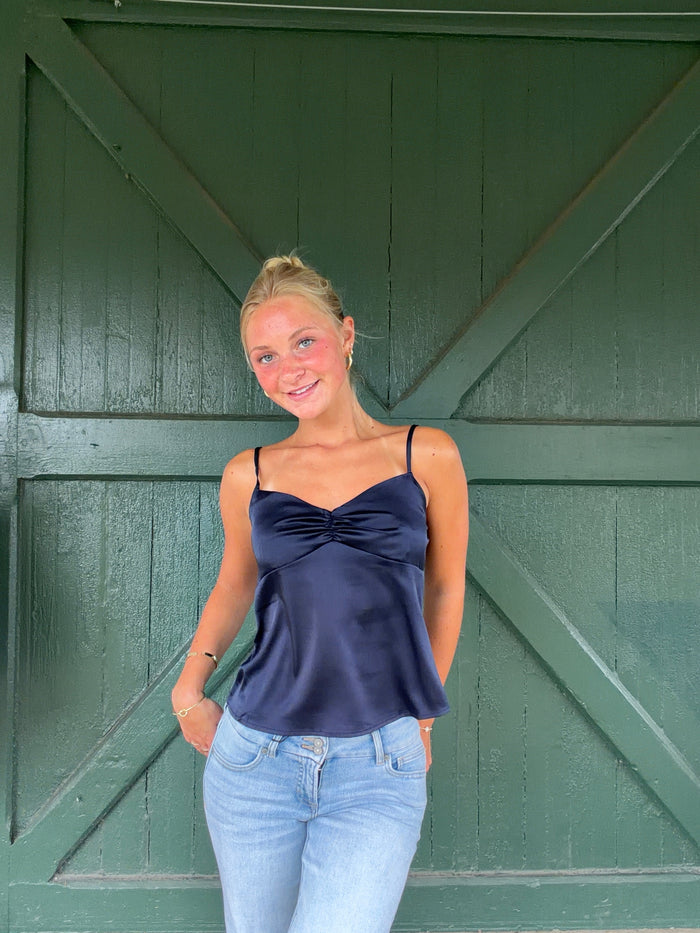 Willow Satin Cami - Navy