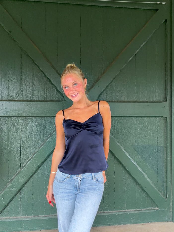 Willow Satin Cami - Navy