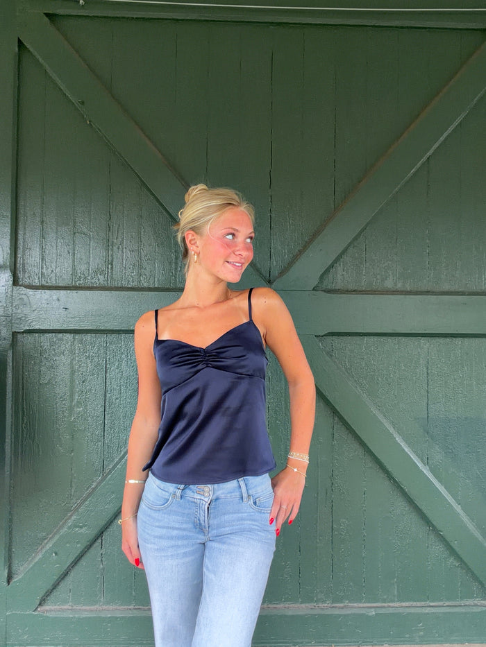 Willow Satin Cami - Navy