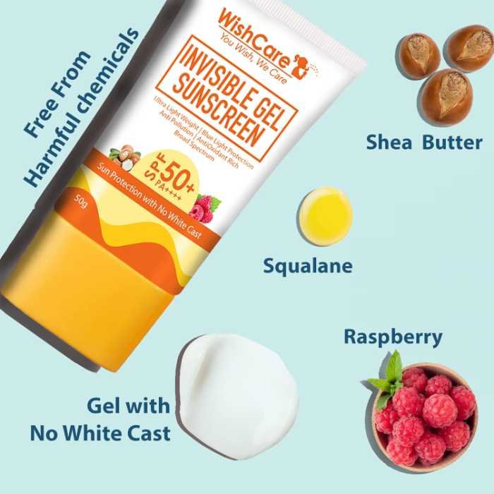 Wishcare Invisible Gel SPF50+ Sunscreen 50gm