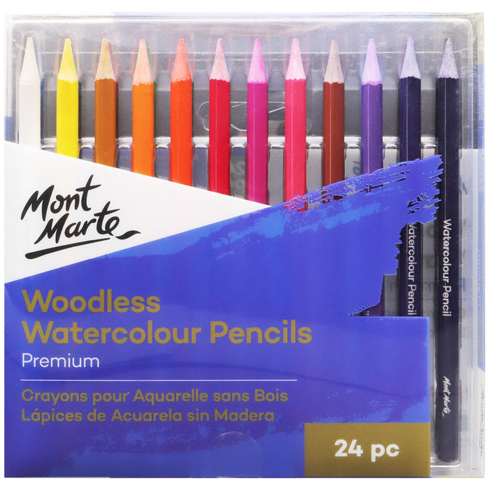 Woodless Watercolour Pencils Premium 24pc