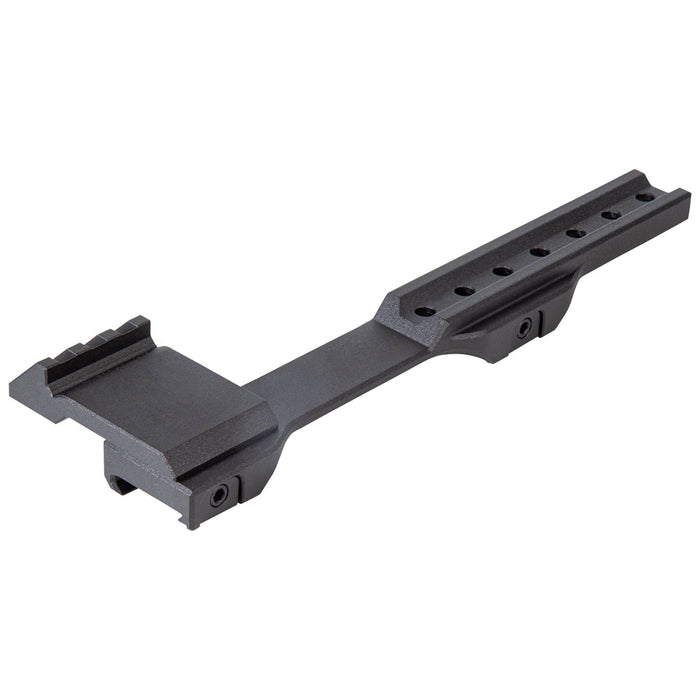 Profile view of Wraith Mini long mount showing multiple mounting positions and rail space