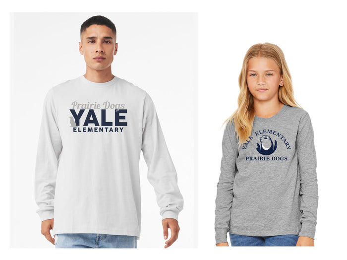Yale Elementary Long Sleeve Tee- 4 designs- Adult, Youth Sizes