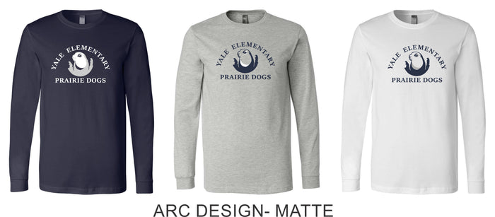 Yale Elementary Long Sleeve Tee- 4 designs- Adult, Youth Sizes