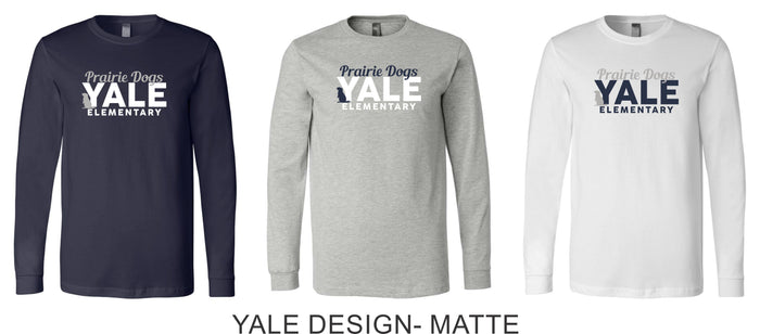 Yale Elementary Long Sleeve Tee- 4 designs- Adult, Youth Sizes