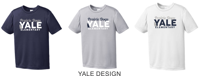 Yale Elementary Wicking Short Sleeve Tee- 4 designs- Adult, Ladies, Youth Sizes