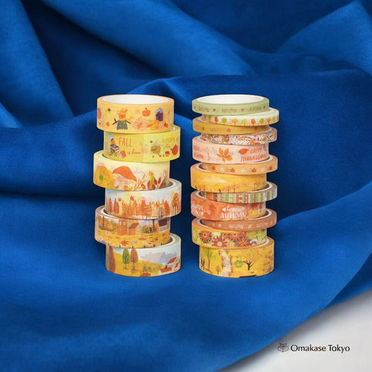 YUBX Autumn Masking Tape Set-Fall Harvest (18 Rolls)