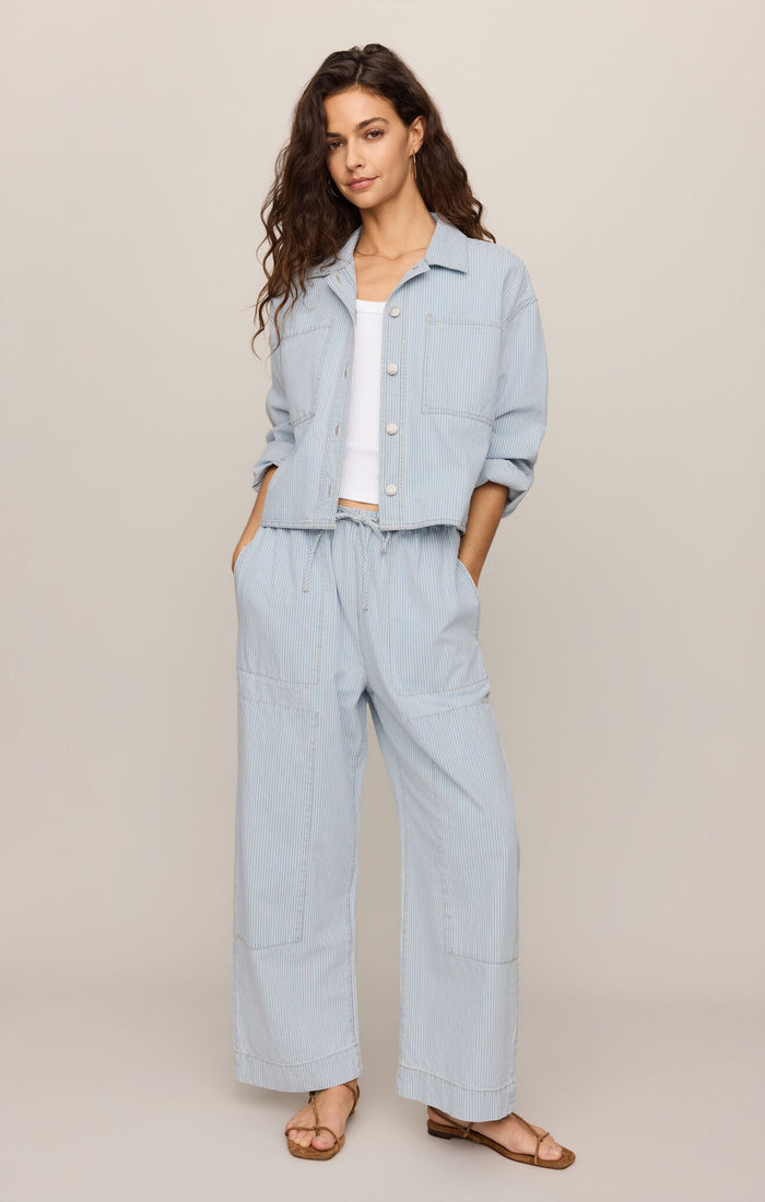 Z Supply Erin Railroad Jacket – Striped Denim Utility Jacket